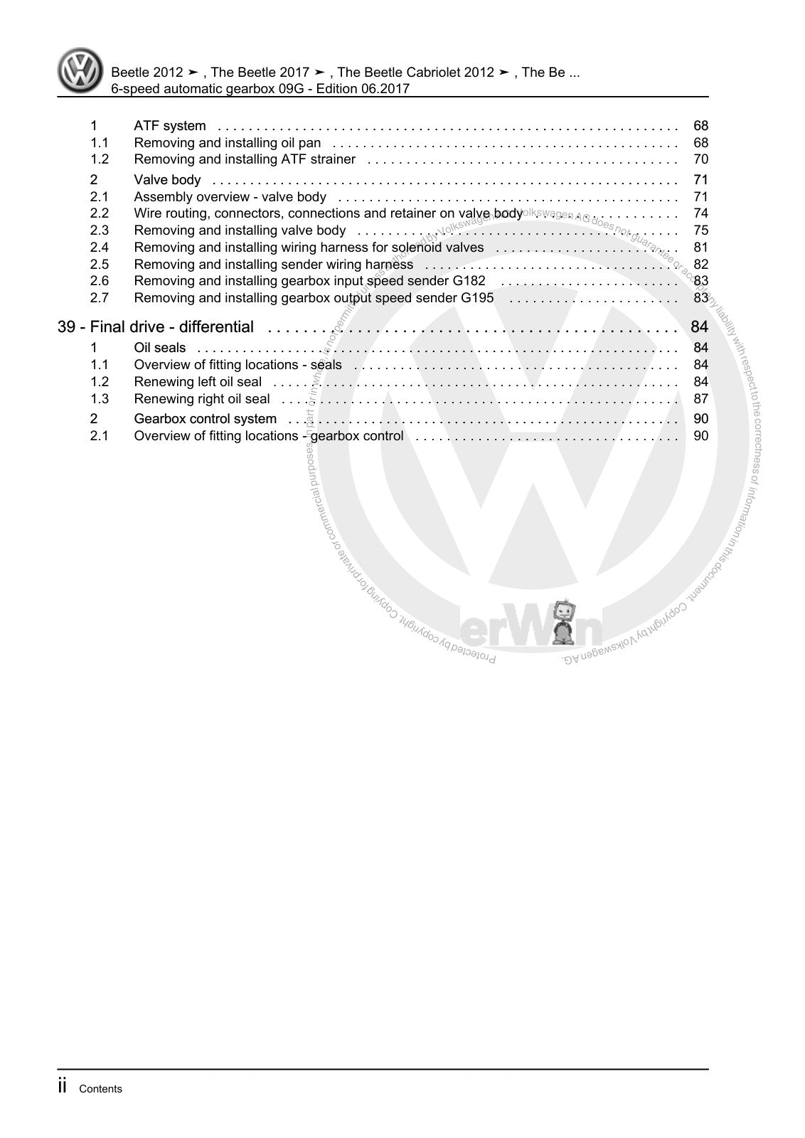 Workshop manual sample — contents (page 4)
