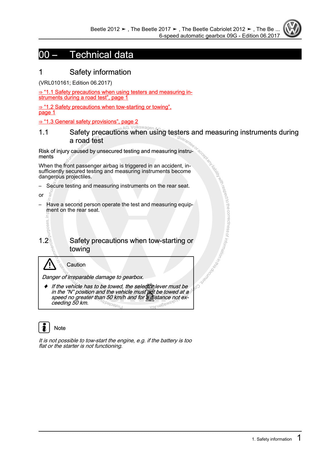 Workshop manual sample — contents (page 5)