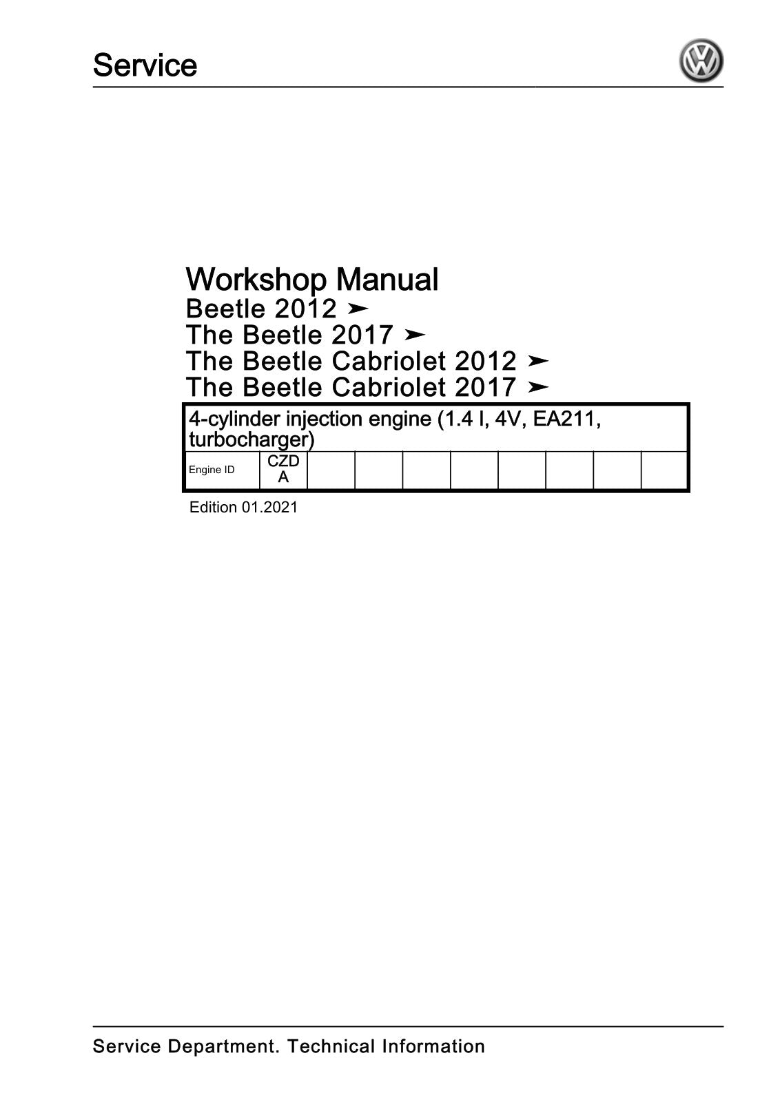 Workshop manual sample — cover (page 1)