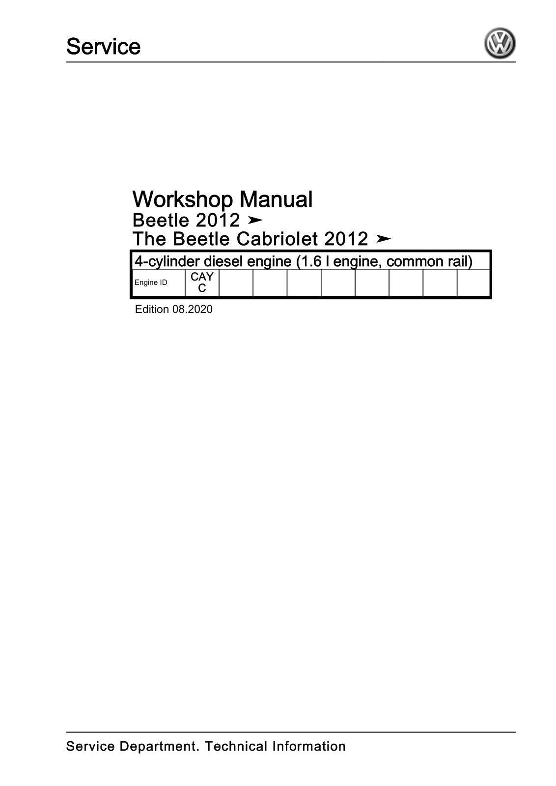 Workshop manual sample — cover (page 1)