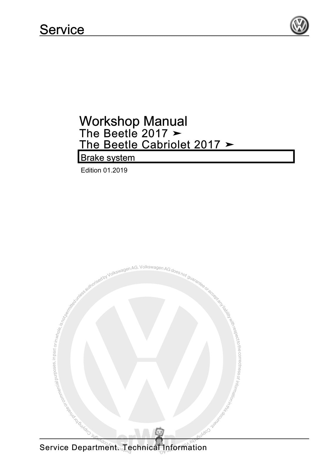 Workshop manual sample — cover (page 1)