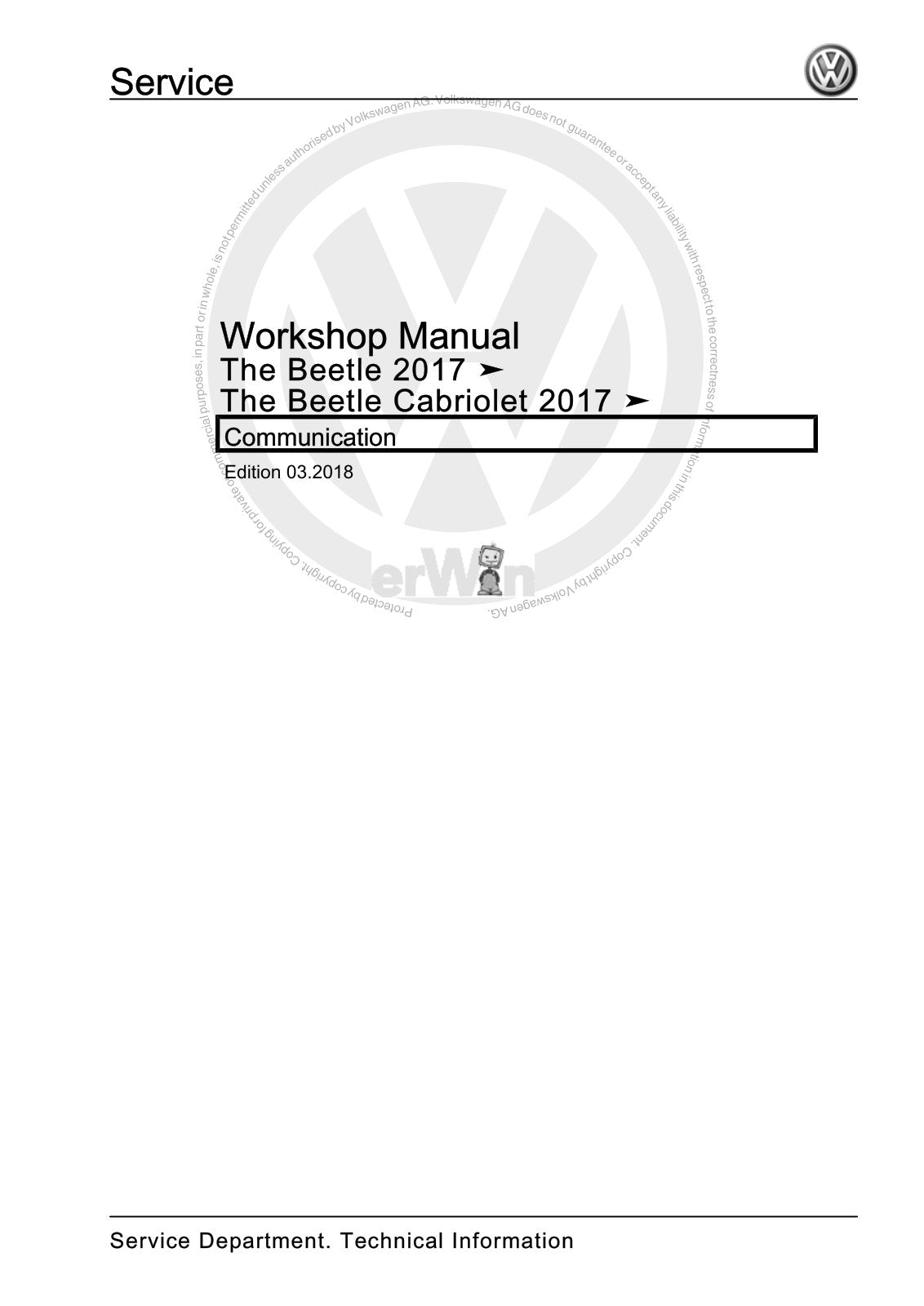 Workshop manual sample — cover (page 1)