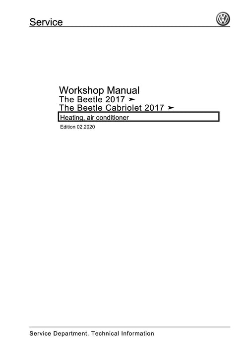 Workshop manual sample — cover (page 1)