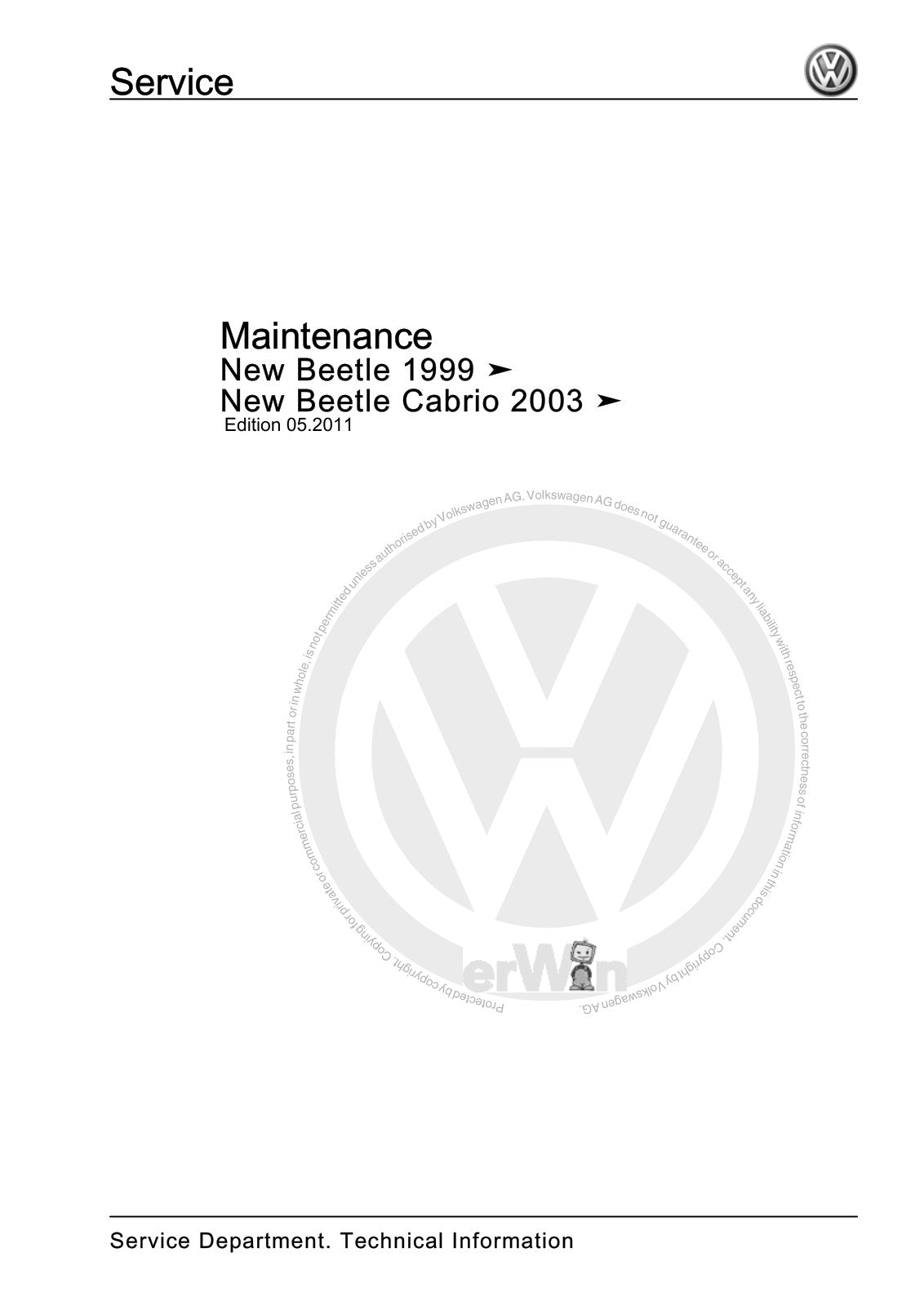 Workshop manual sample — cover (page 1)