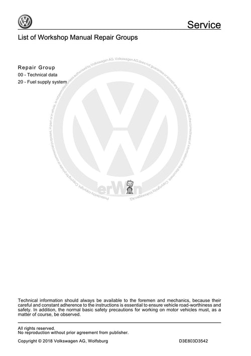 Workshop manual sample — contents (page 2)