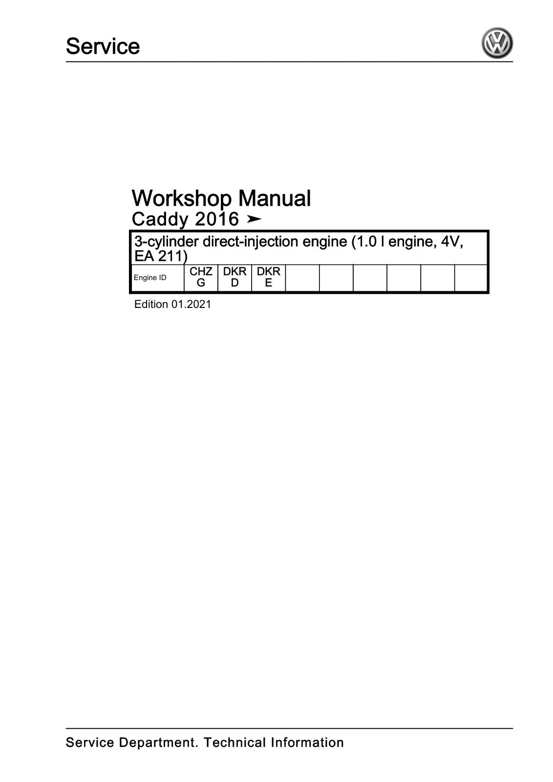 Workshop manual sample — cover (page 1)