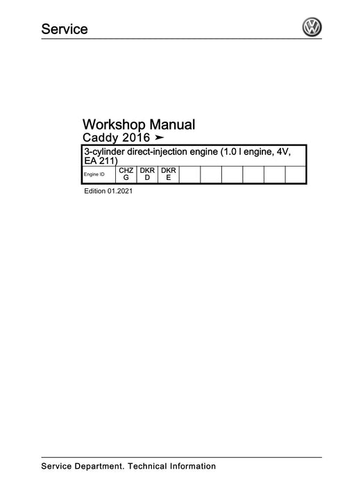 Workshop manual sample — cover (page 1)