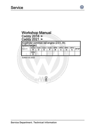 Workshop manual sample — cover (page 1)