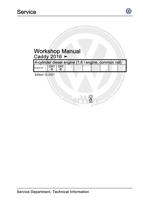 Workshop manual sample — cover (page 1)