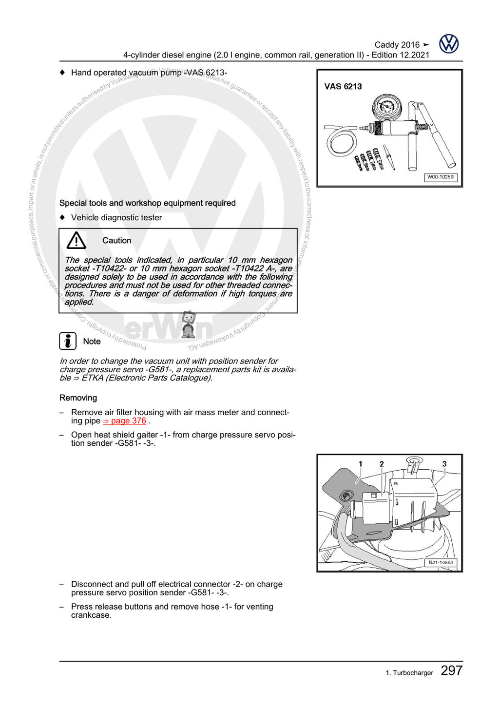 Workshop manual sample — interior (page 303)