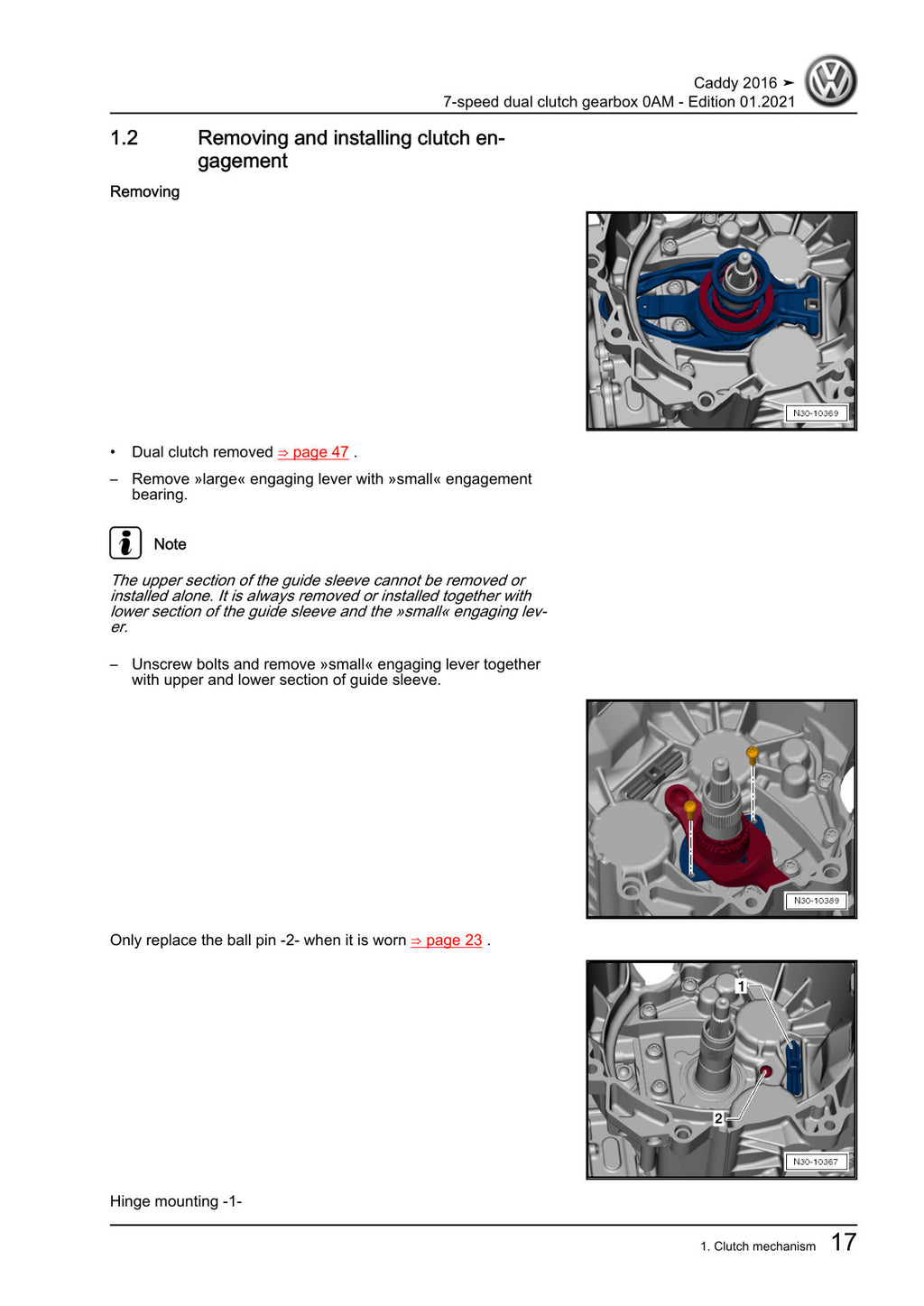 Workshop manual sample — interior (page 21)