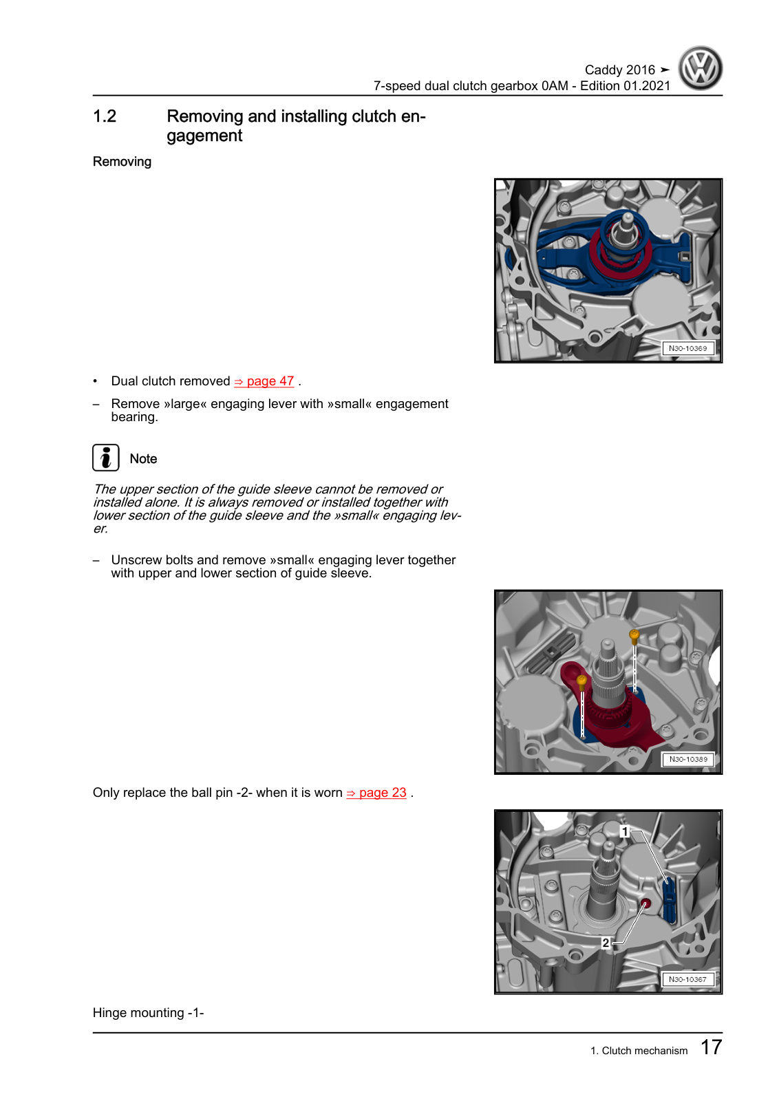 Workshop manual sample — interior (page 21)