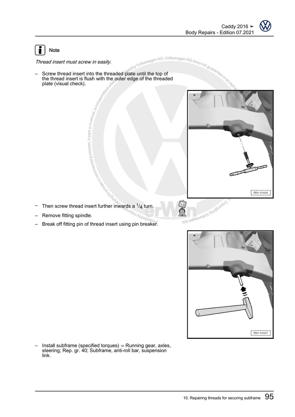 Workshop manual sample — interior (page 103)