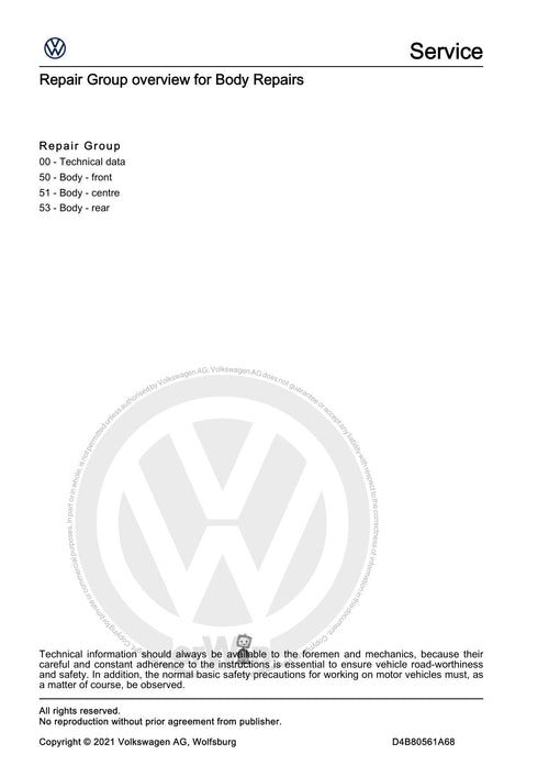 Workshop manual sample — contents (page 2)