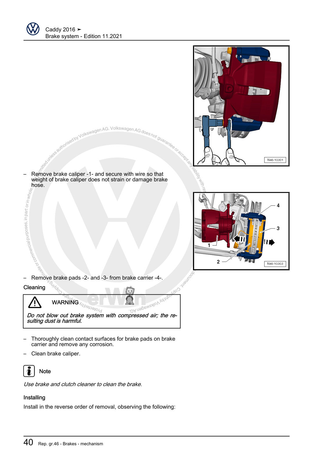 Workshop manual sample — interior (page 44)