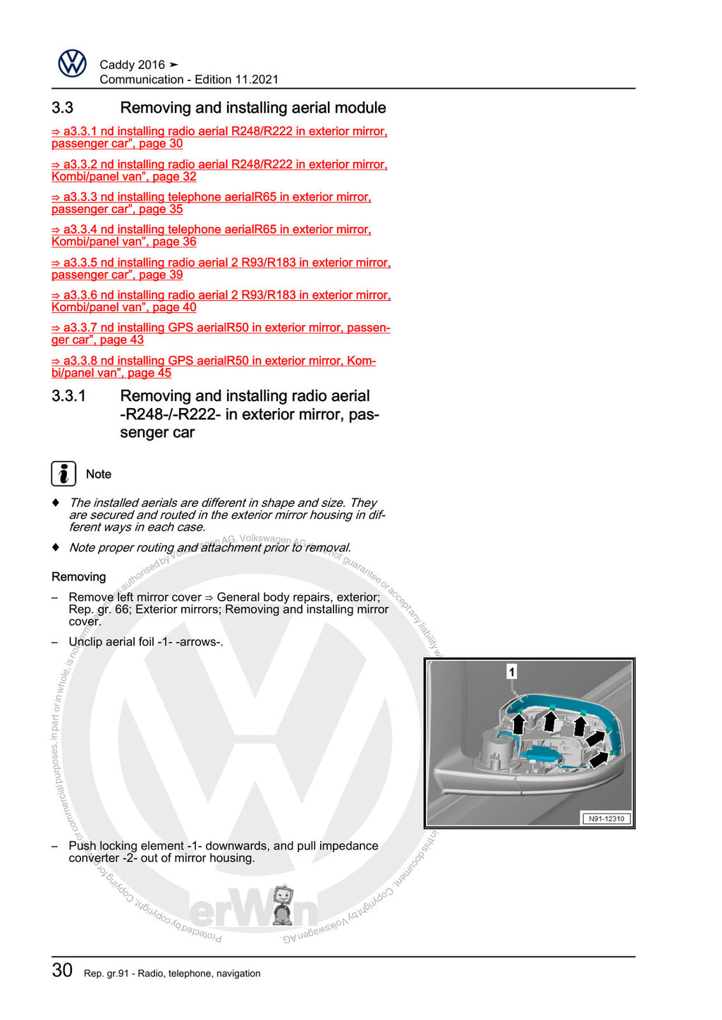 Workshop manual sample — interior (page 34)