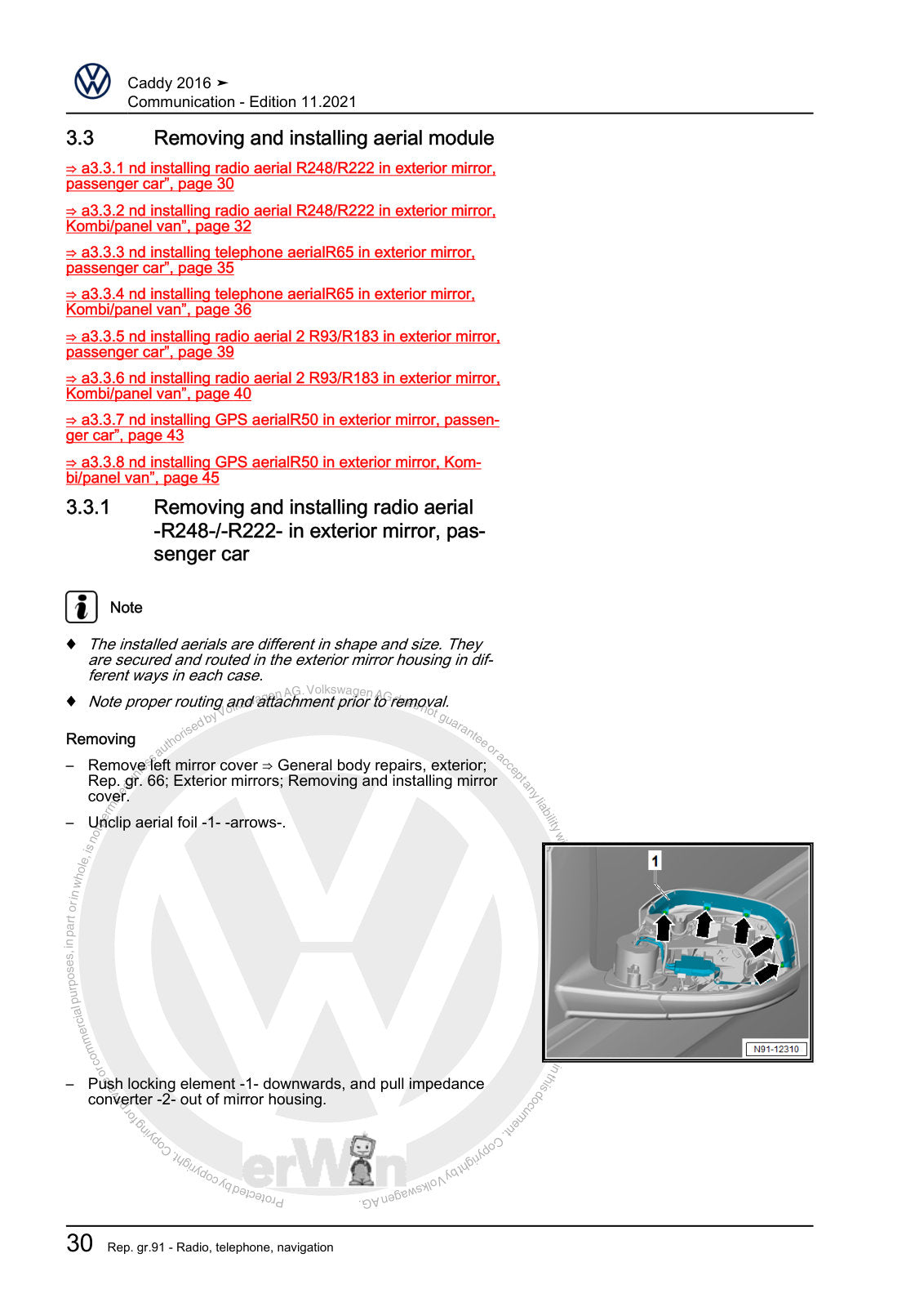 Workshop manual sample — interior (page 34)