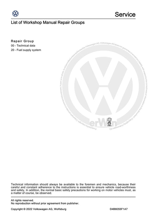 Workshop manual sample — contents (page 2)