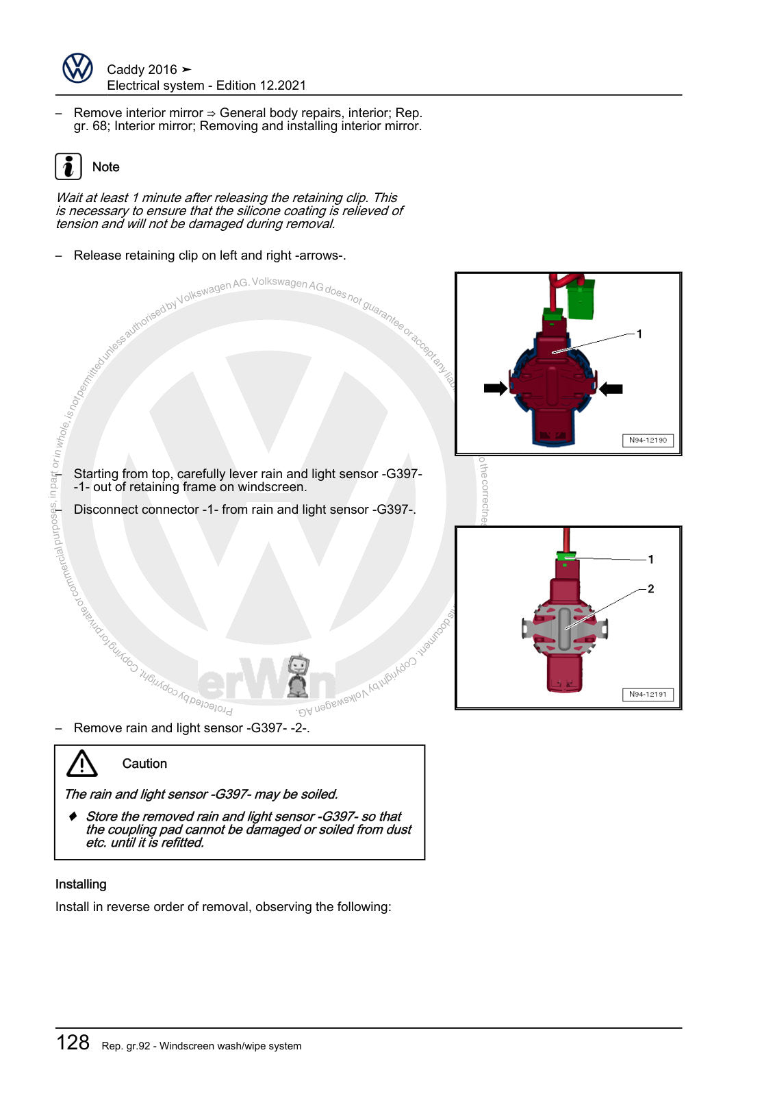 Workshop manual sample — interior (page 136)