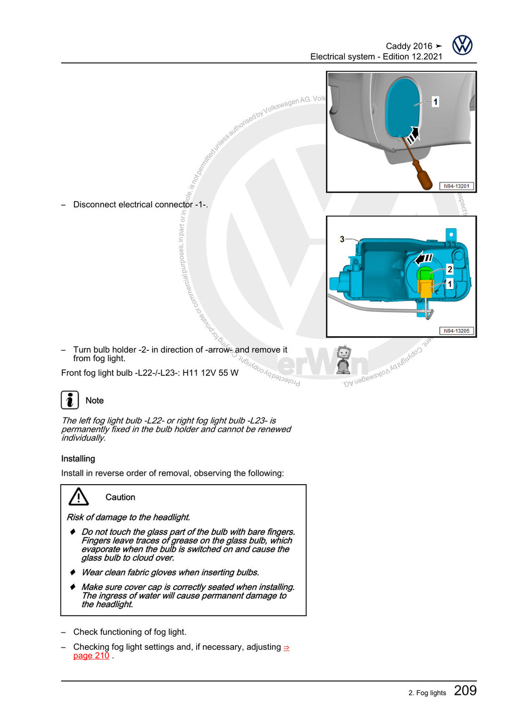 Workshop manual sample — interior (page 217)