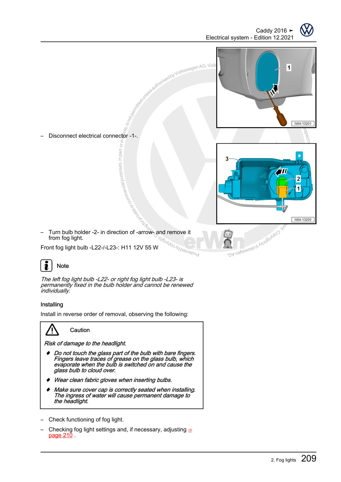 Workshop manual sample — interior (page 217)