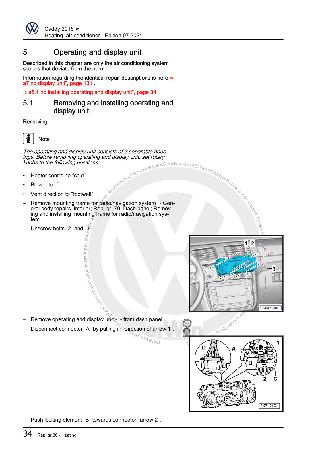 Workshop manual sample — interior (page 40)