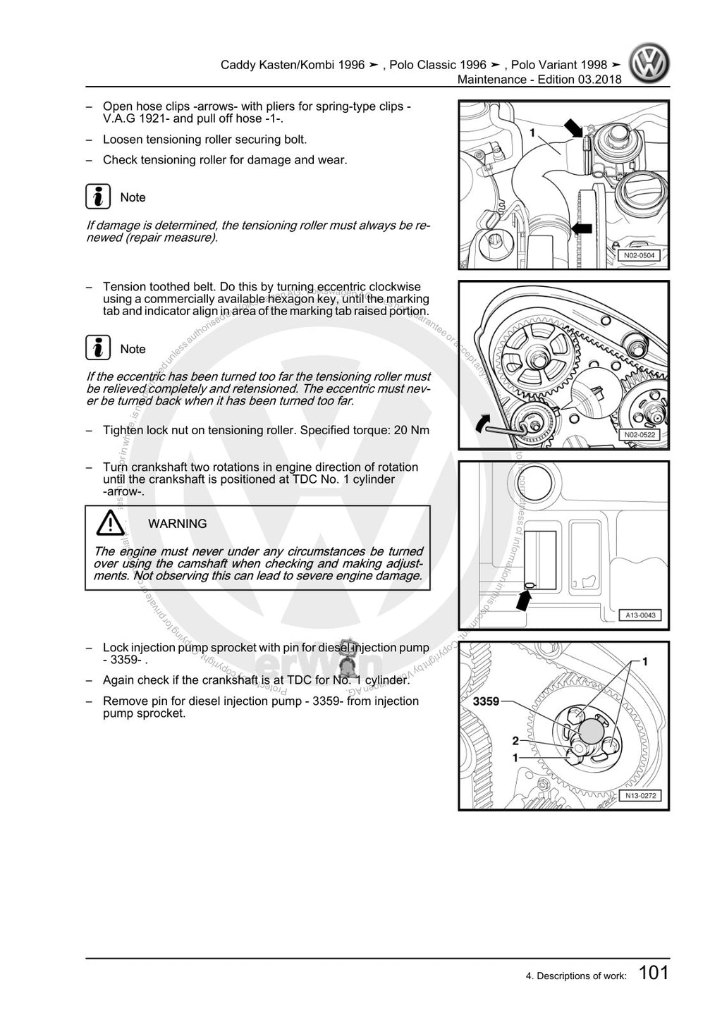 Workshop manual sample — interior (page 105)
