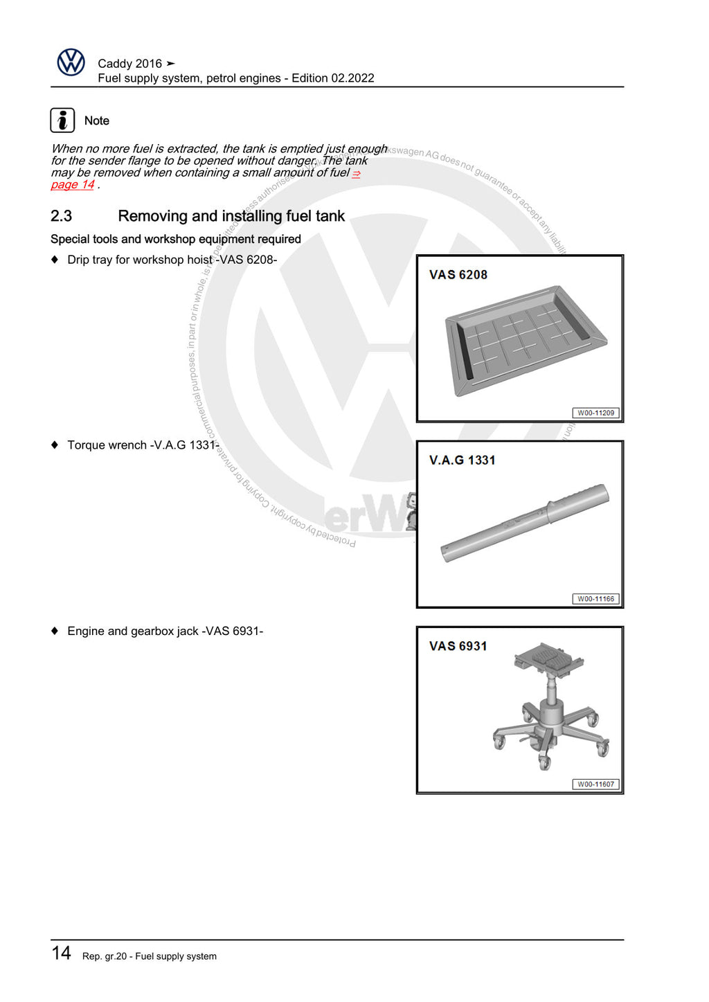 Workshop manual sample — interior (page 18)