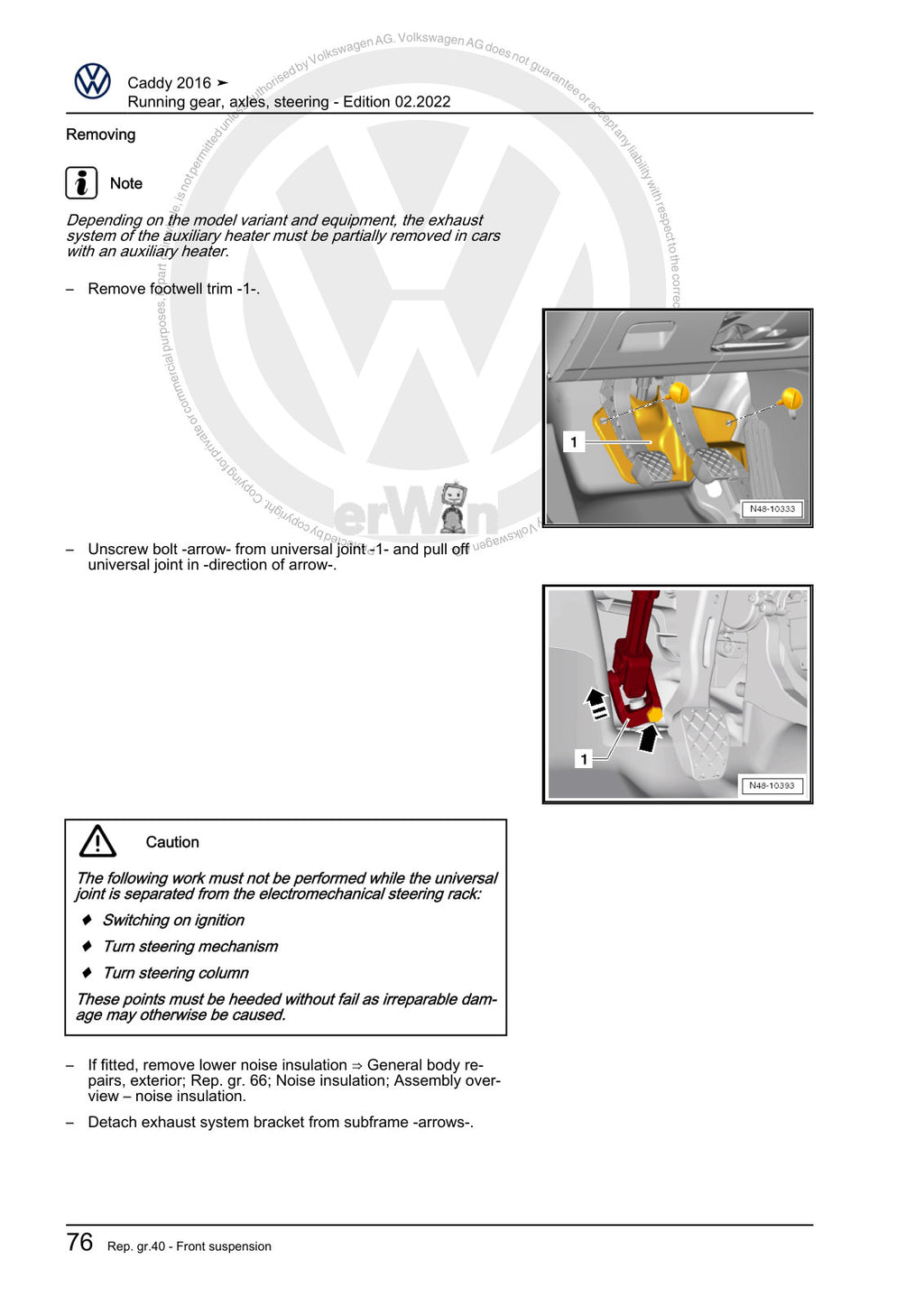 Workshop manual sample — interior (page 82)
