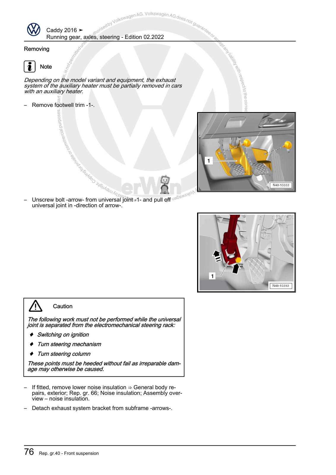 Workshop manual sample — interior (page 82)