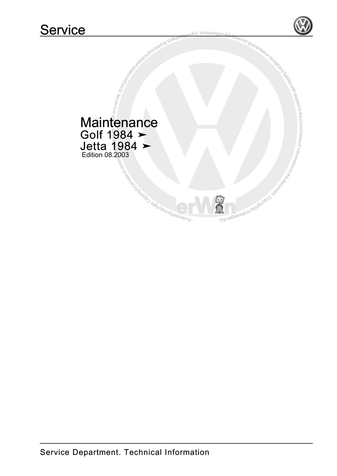 Workshop manual sample — cover (page 1)