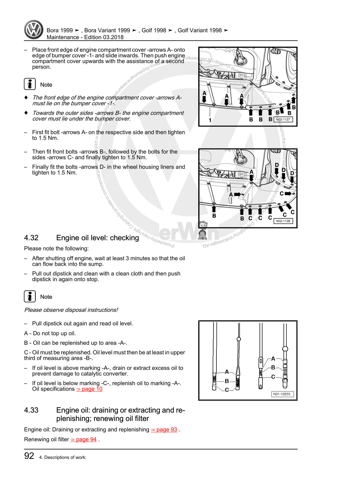 Workshop manual sample — interior (page 96)