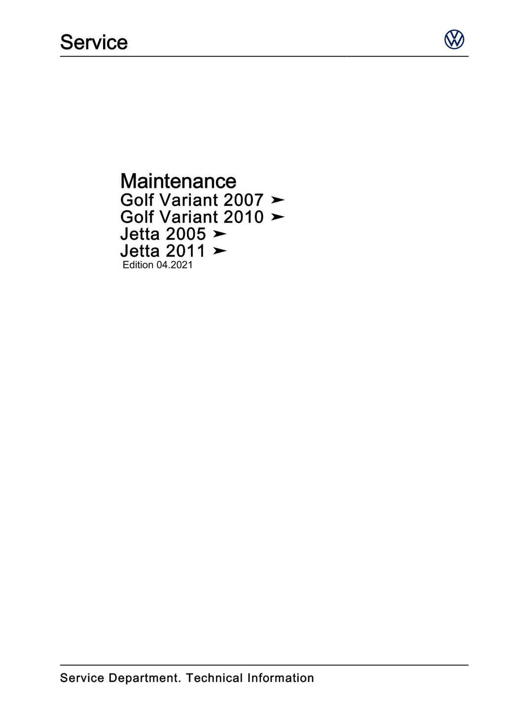 Workshop manual sample — cover (page 1)