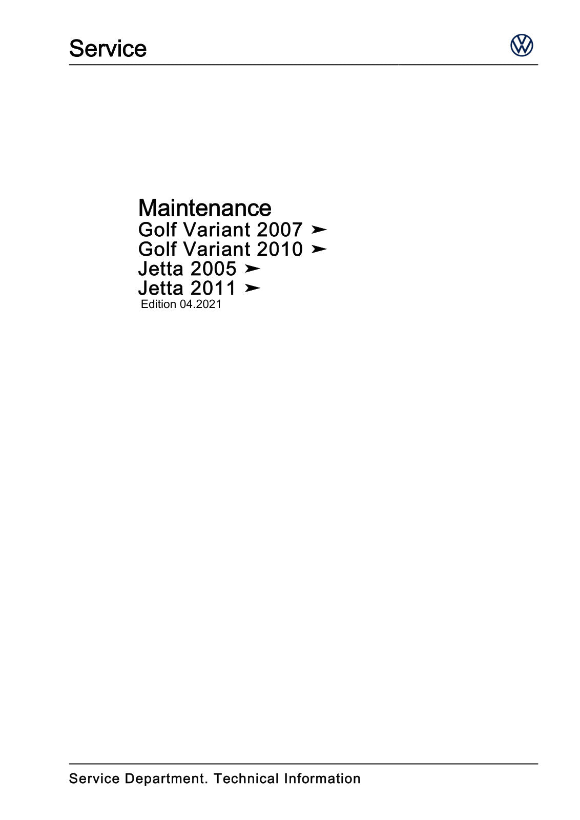 Workshop manual sample — cover (page 1)