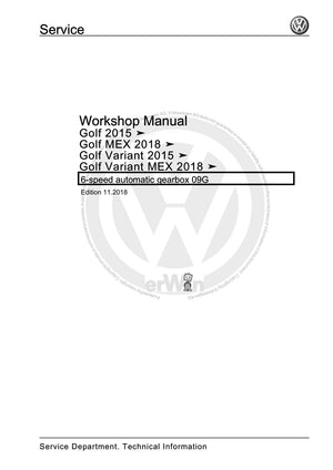 Workshop manual sample — cover (page 1)