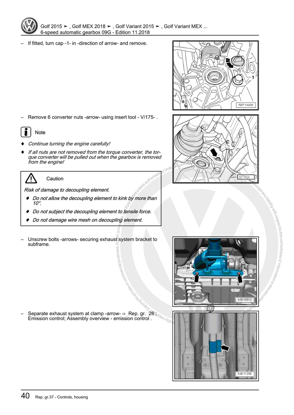 Workshop manual sample — interior (page 44)
