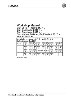 Workshop manual sample — cover (page 1)