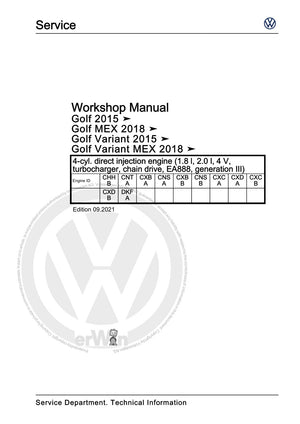 Workshop manual sample — cover (page 1)