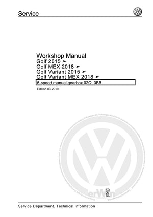 Workshop manual sample — cover (page 1)
