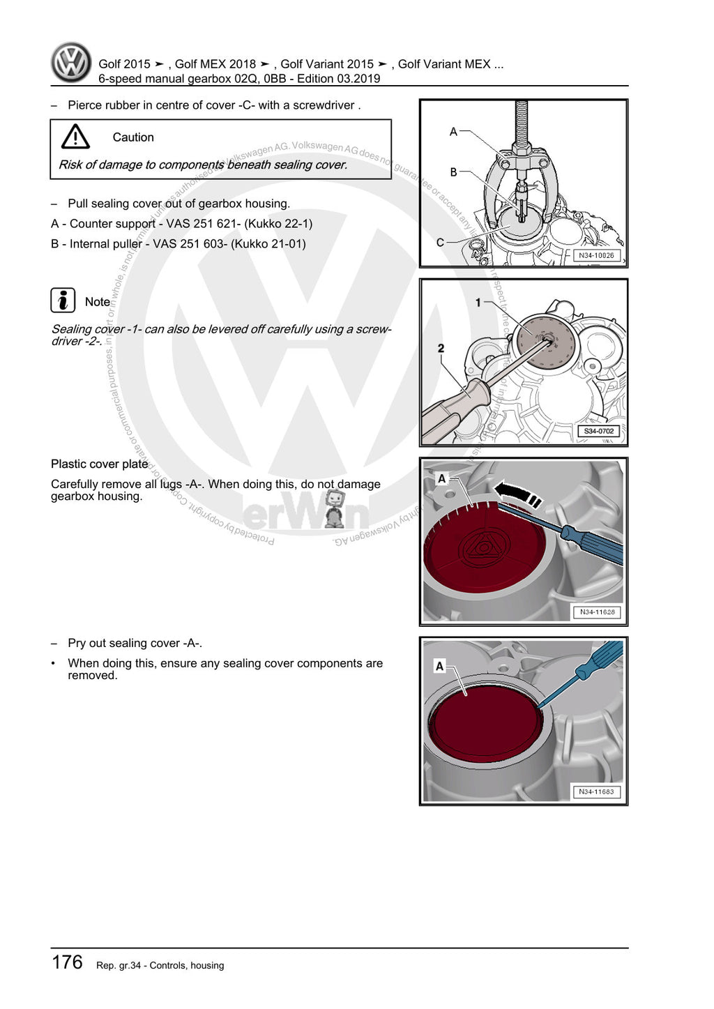 Workshop manual sample — interior (page 182)