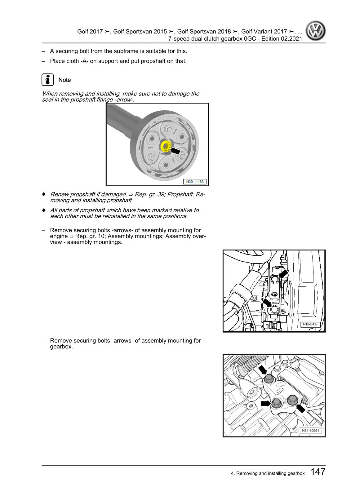Workshop manual sample — interior (page 151)