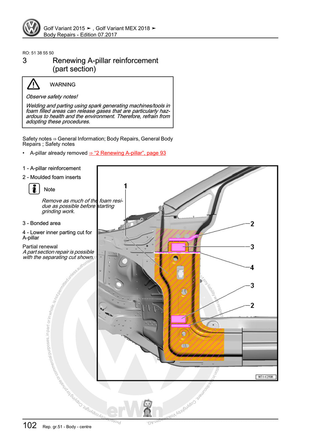Workshop manual sample — interior (page 108)