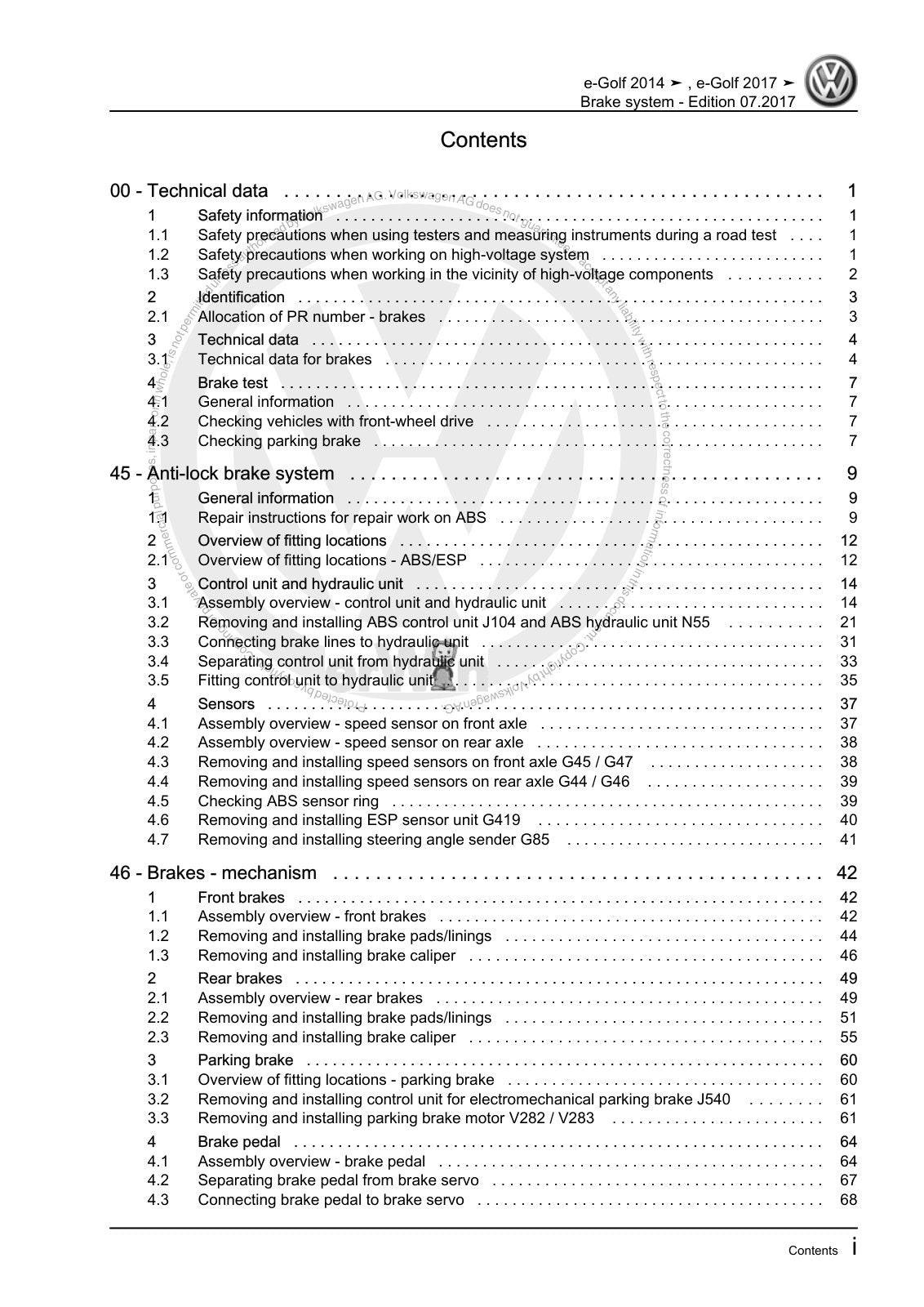 Workshop manual sample — contents/overview (page 3)
