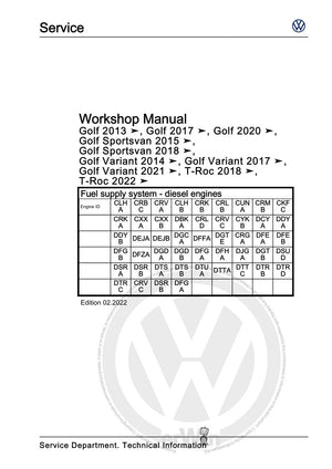 Workshop manual sample — cover (page 1)