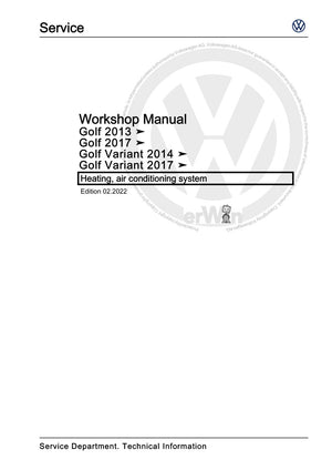 Workshop manual sample — cover (page 1)