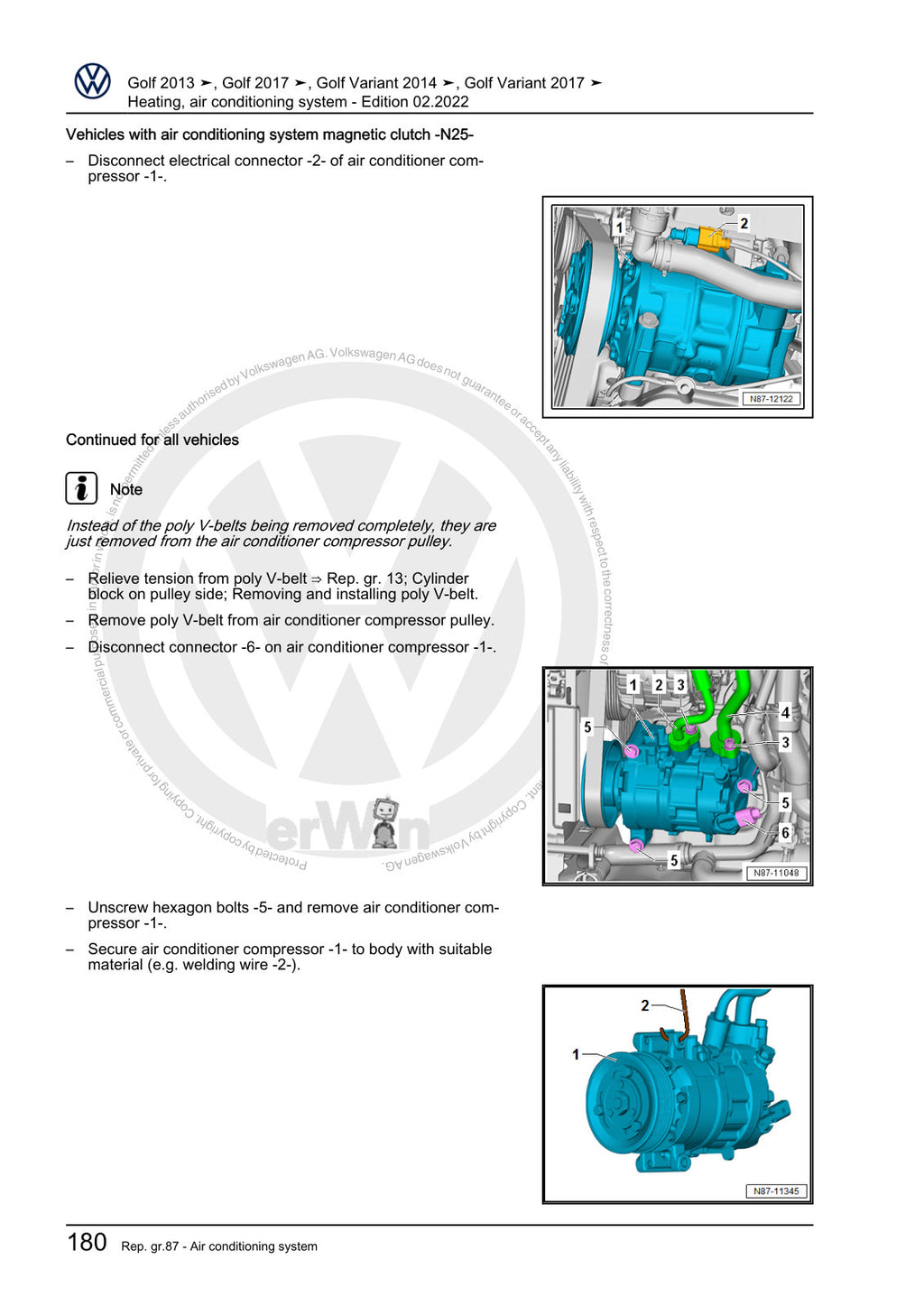 Workshop manual sample — interior (page 186)