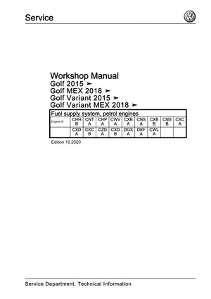 Workshop manual sample — cover (page 1)