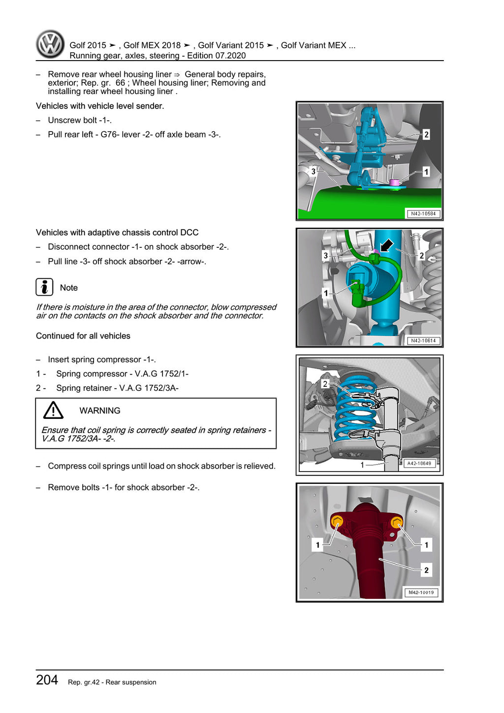 Workshop manual sample — interior (page 210)