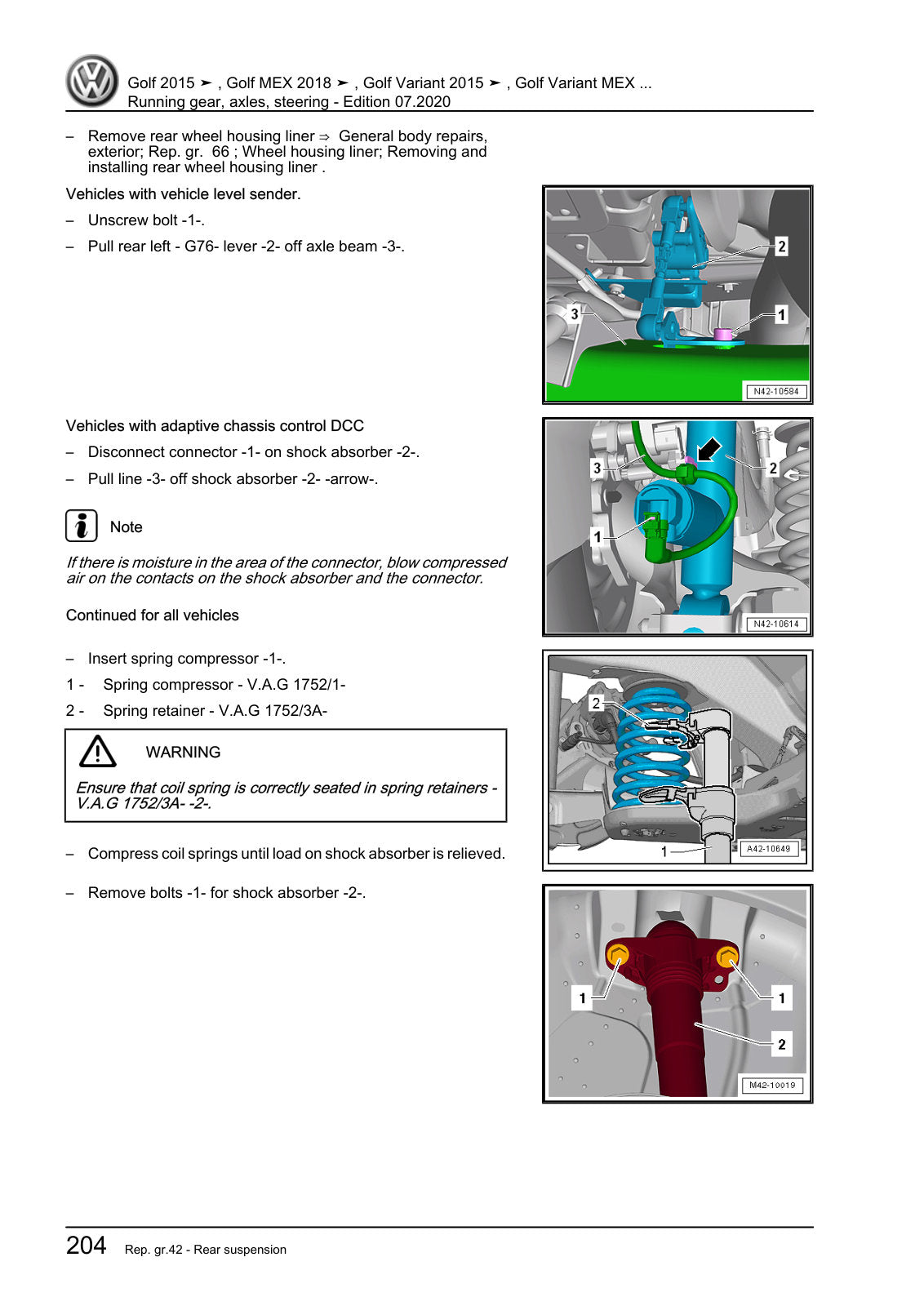 Workshop manual sample — interior (page 210)