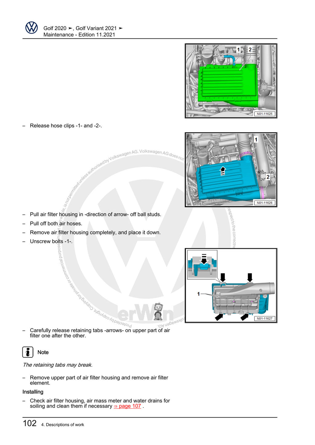 Workshop manual sample — interior (page 106)